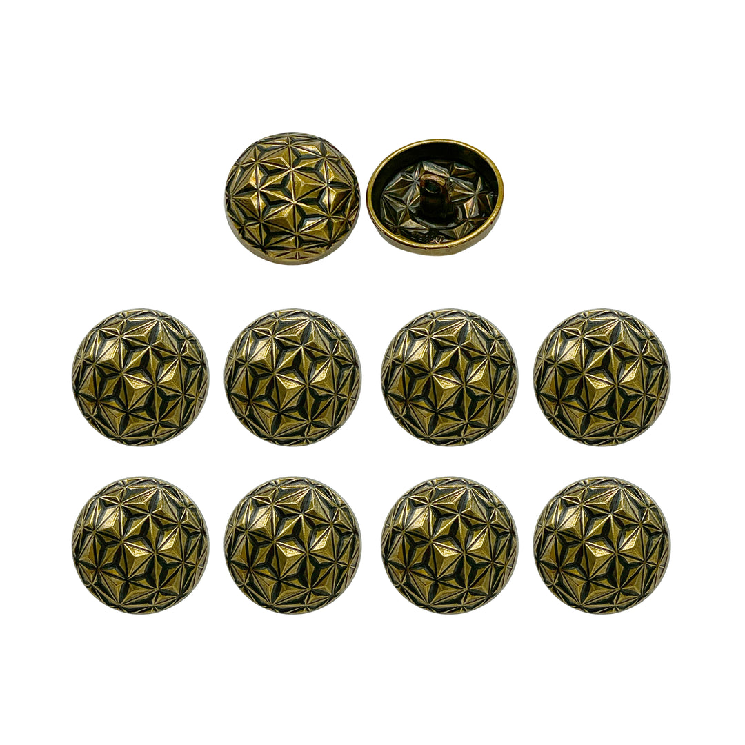 Geometric Metal Buttons for Clothing and Crafts