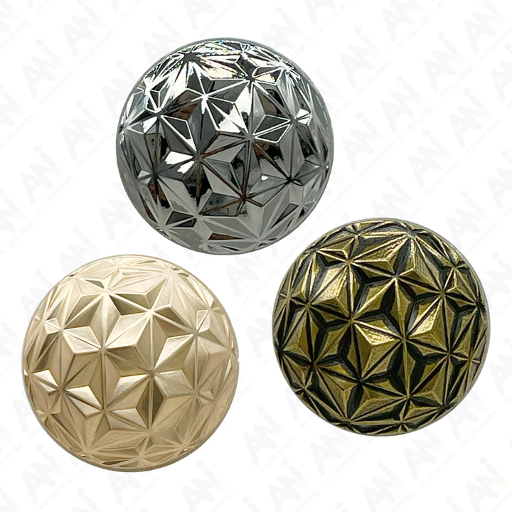 Geometric Metal Buttons for Clothing and Crafts