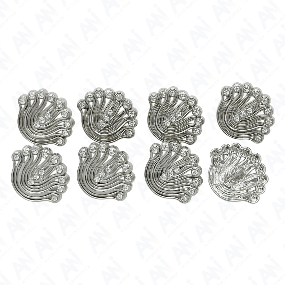 Decorative Fan-Shaped Metal Buttons