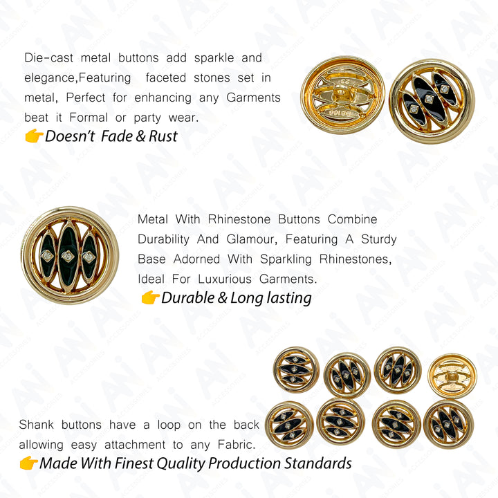 Inlay Design Metal Buttons