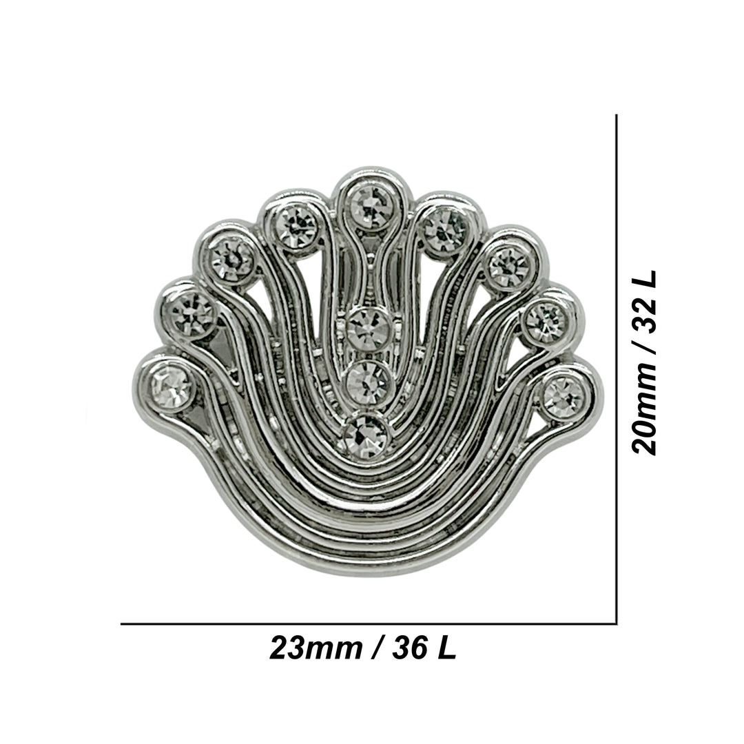 Decorative Fan-Shaped Metal Buttons