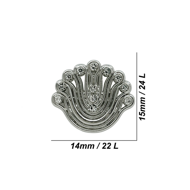 Decorative Fan-Shaped Metal Buttons