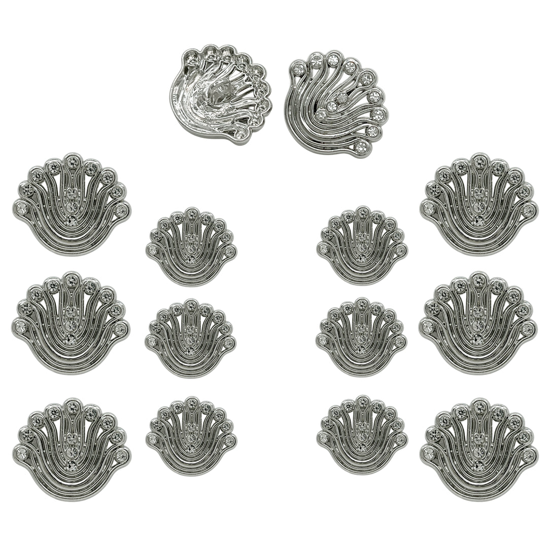 Decorative Fan-Shaped Metal Buttons