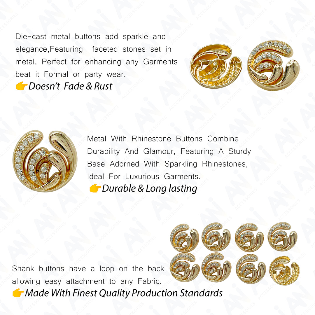 Twirling Elegance Metal Buttons