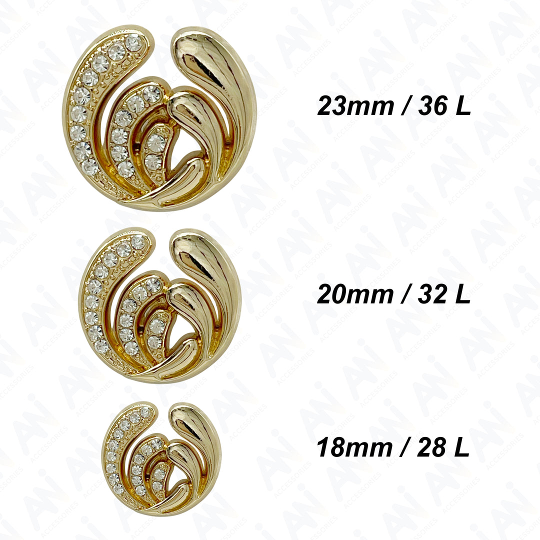 Twirling Elegance Metal Buttons