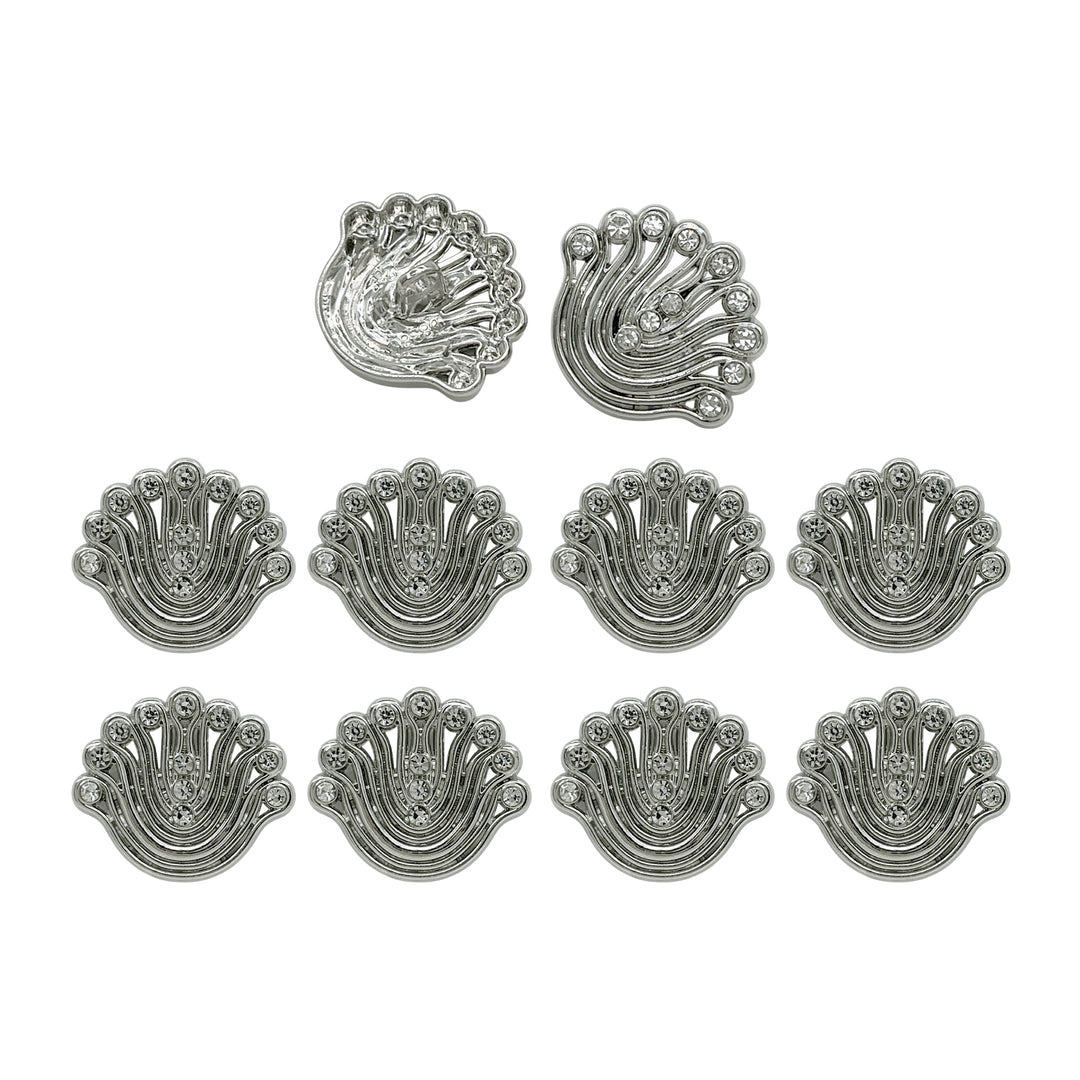 Decorative Fan-Shaped Metal Buttons