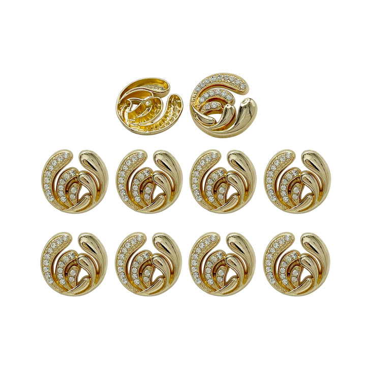 Elegant Rhinestone Metal Buttons