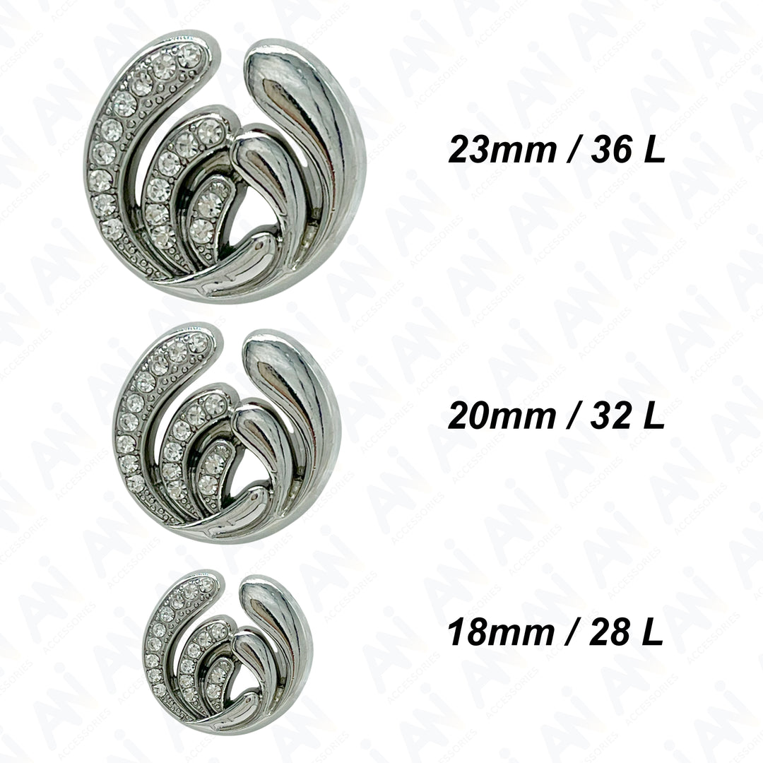 Twirling Elegance Metal Buttons