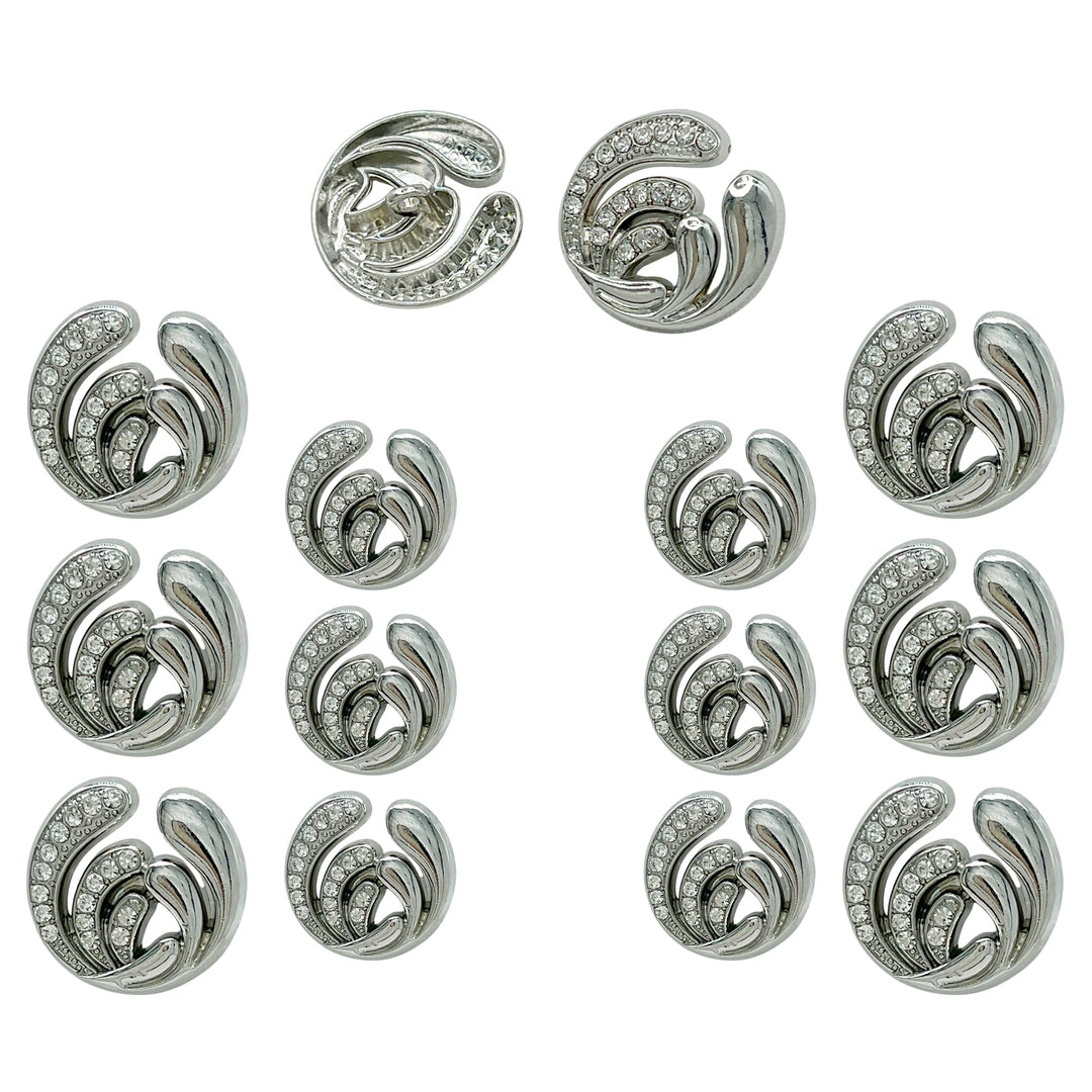 Twirling Elegance Metal Buttons