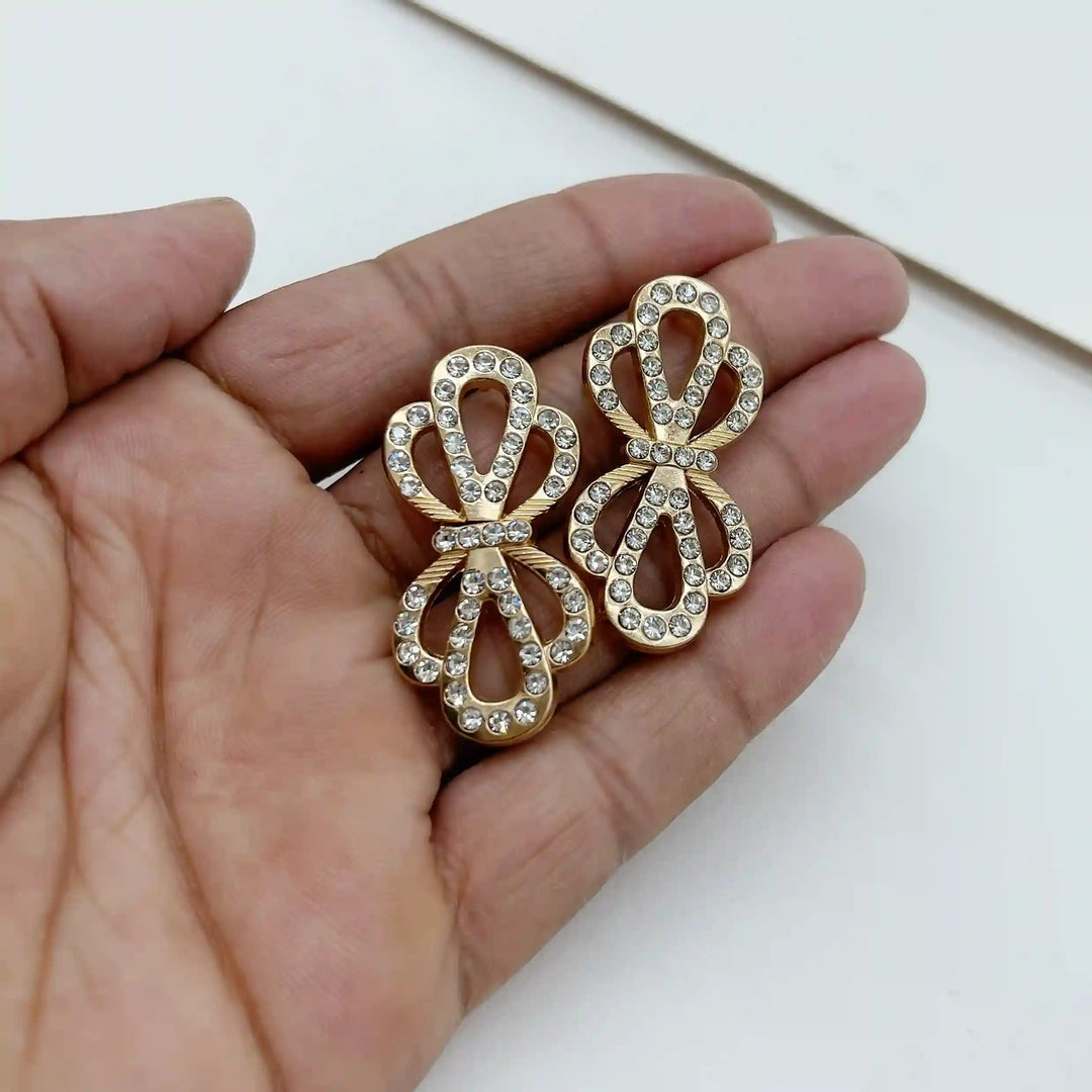 Sparkling Infinity Crystal Metal Frog Closure Buttons