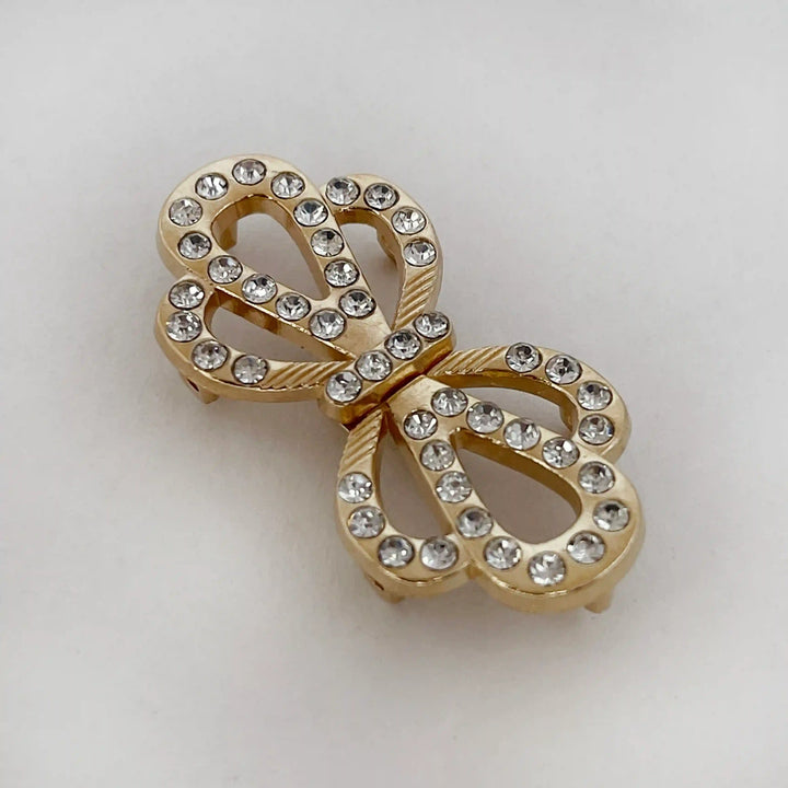 Sparkling Infinity Crystal Metal Frog Closure Buttons