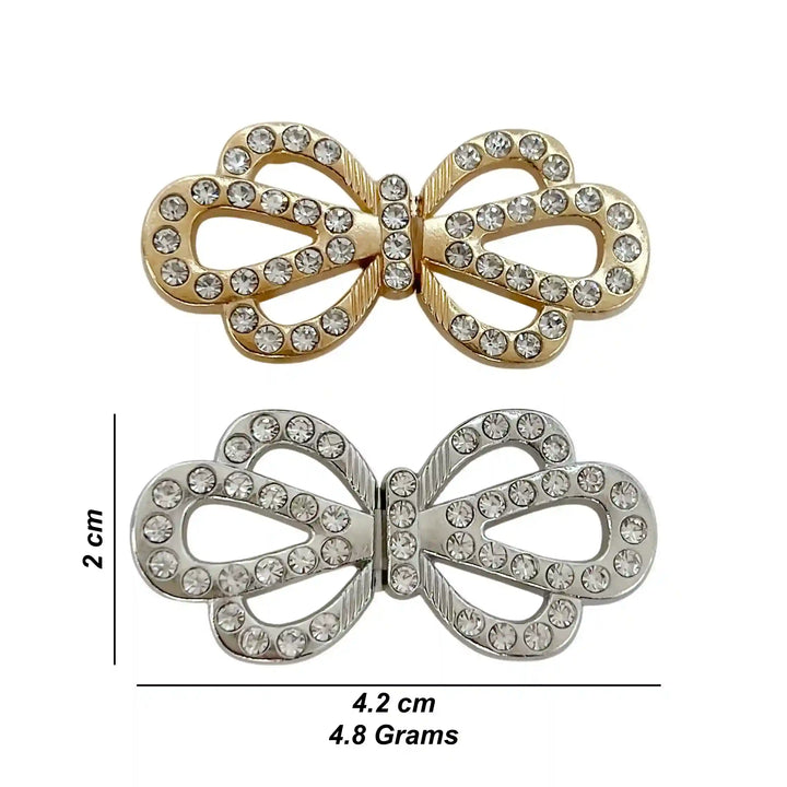 Sparkling Infinity Crystal Metal Frog Closure Buttons