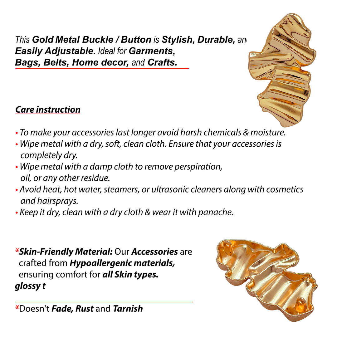 Irregular Metal Buckle/Button – XL Size(Set Of 4)