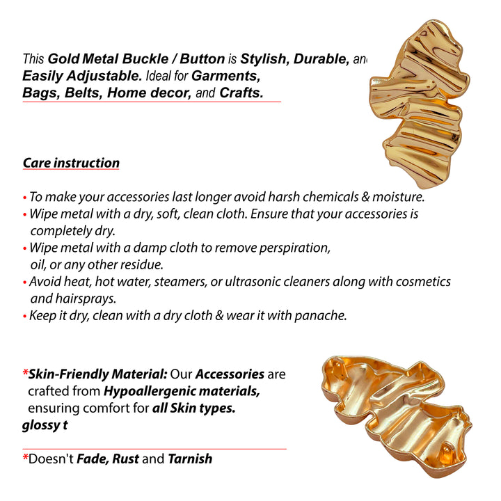 Irregular Metal Buckle/Button – XL Size(Set Of 4)