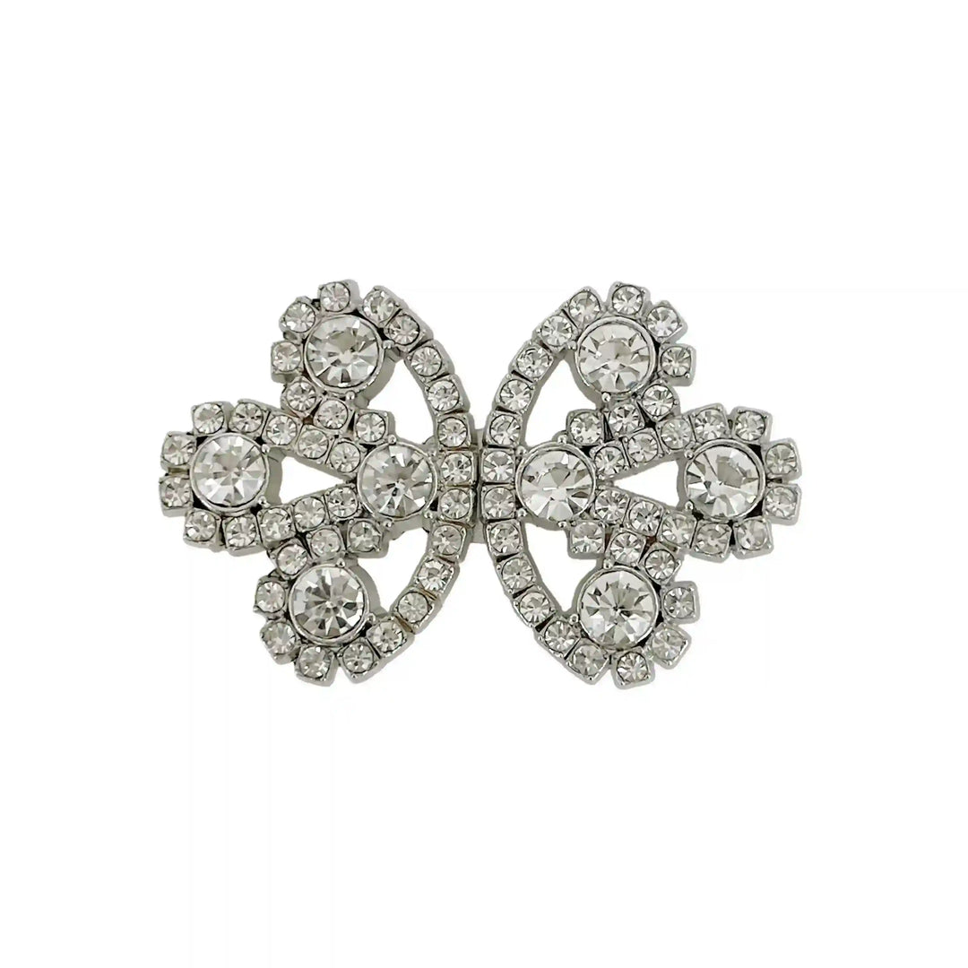Bow Inspire Rhinestone Metal Frog Closure Buttons