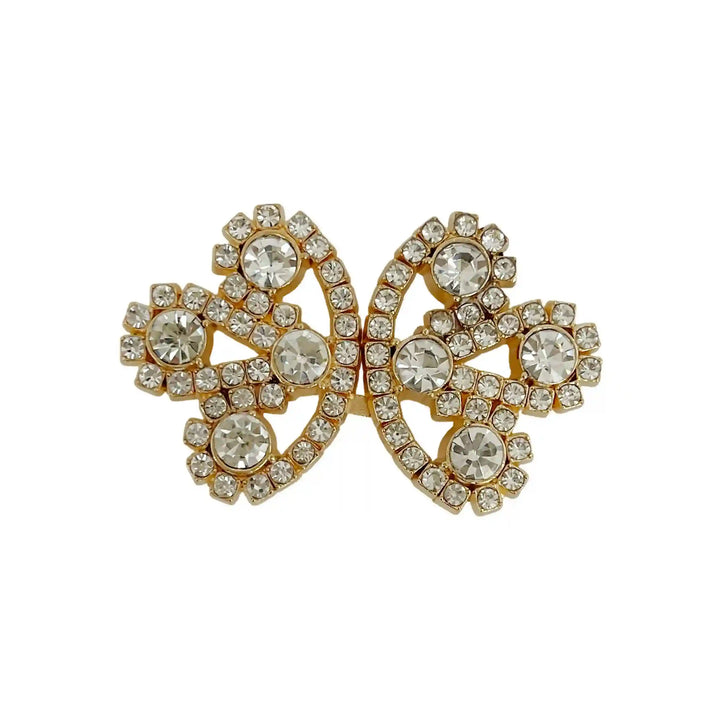 Bow Inspire Rhinestone Metal Frog Closure Buttons