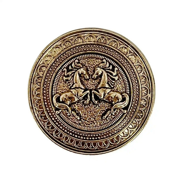 Embossed Dual-Horse Metal Buttons