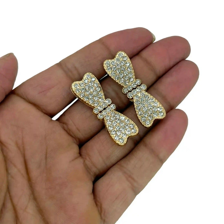 Elegant Rhinstone Bow Frog Closure Buttons