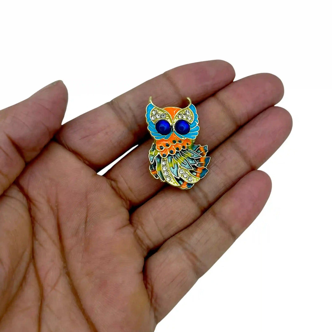 Multicolor Owl Brooch