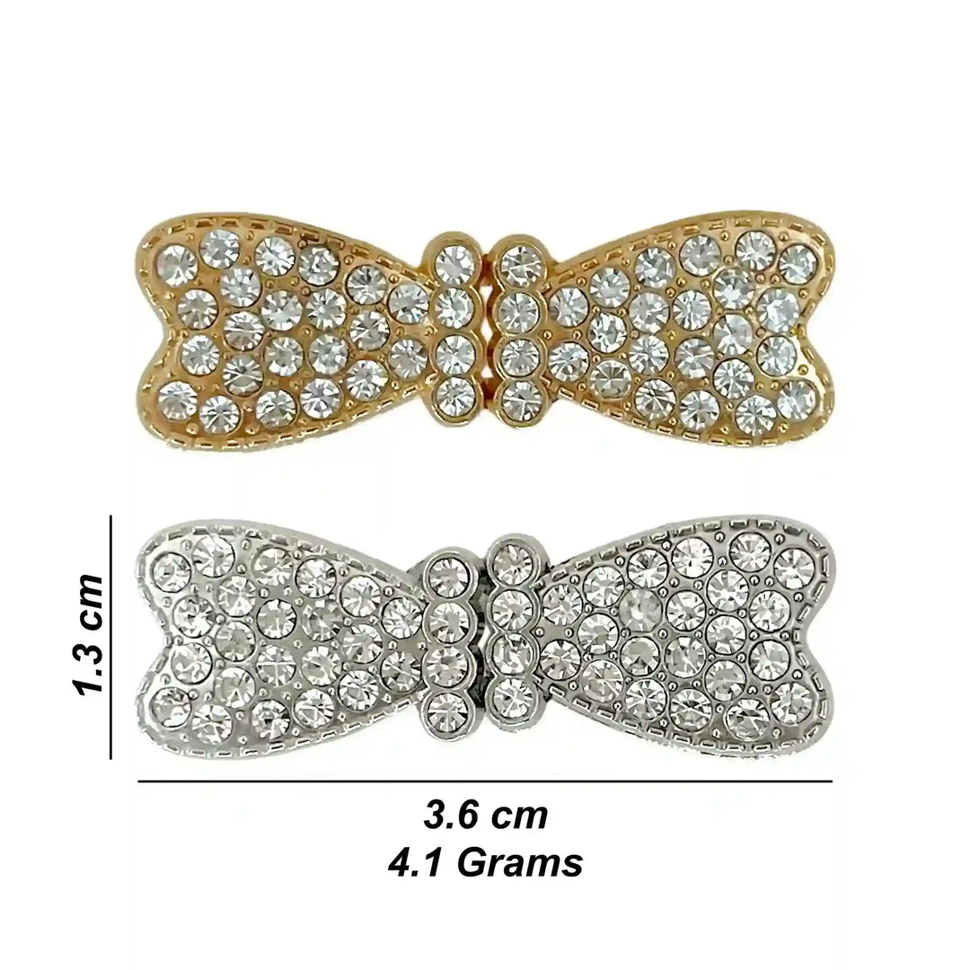 Elegant Rhinstone Bow Frog Closure Buttons