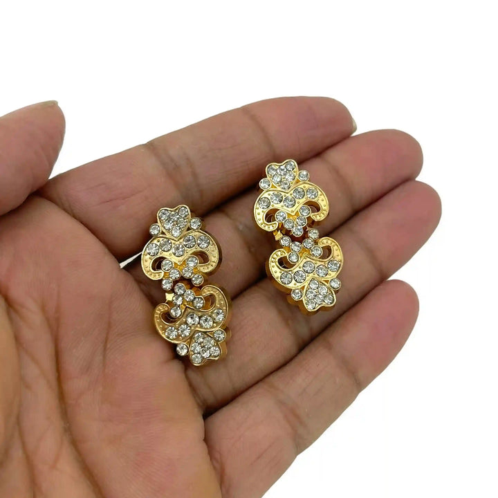 Fractured Cracked-Texture Rhinestone Flat Button