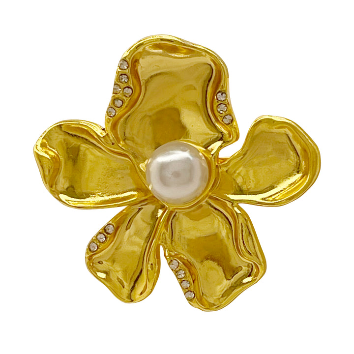 Floral Style Pearl Brooch