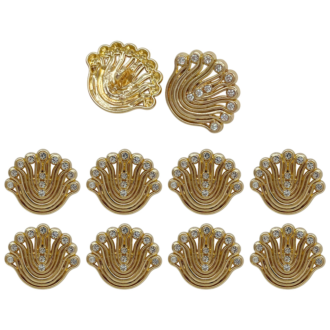 Decorative Fan-Shaped Metal Buttons