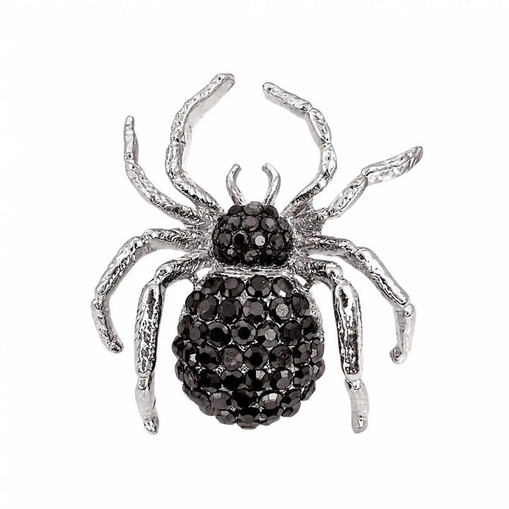 Rhinestone Spider Brooch