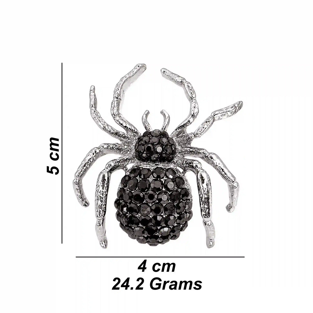 Rhinestone Spider Brooch