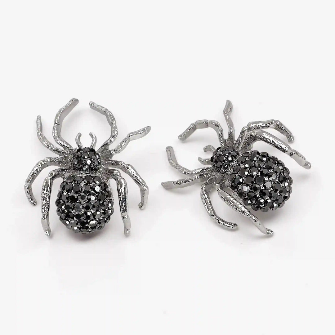 Rhinestone Spider Brooch