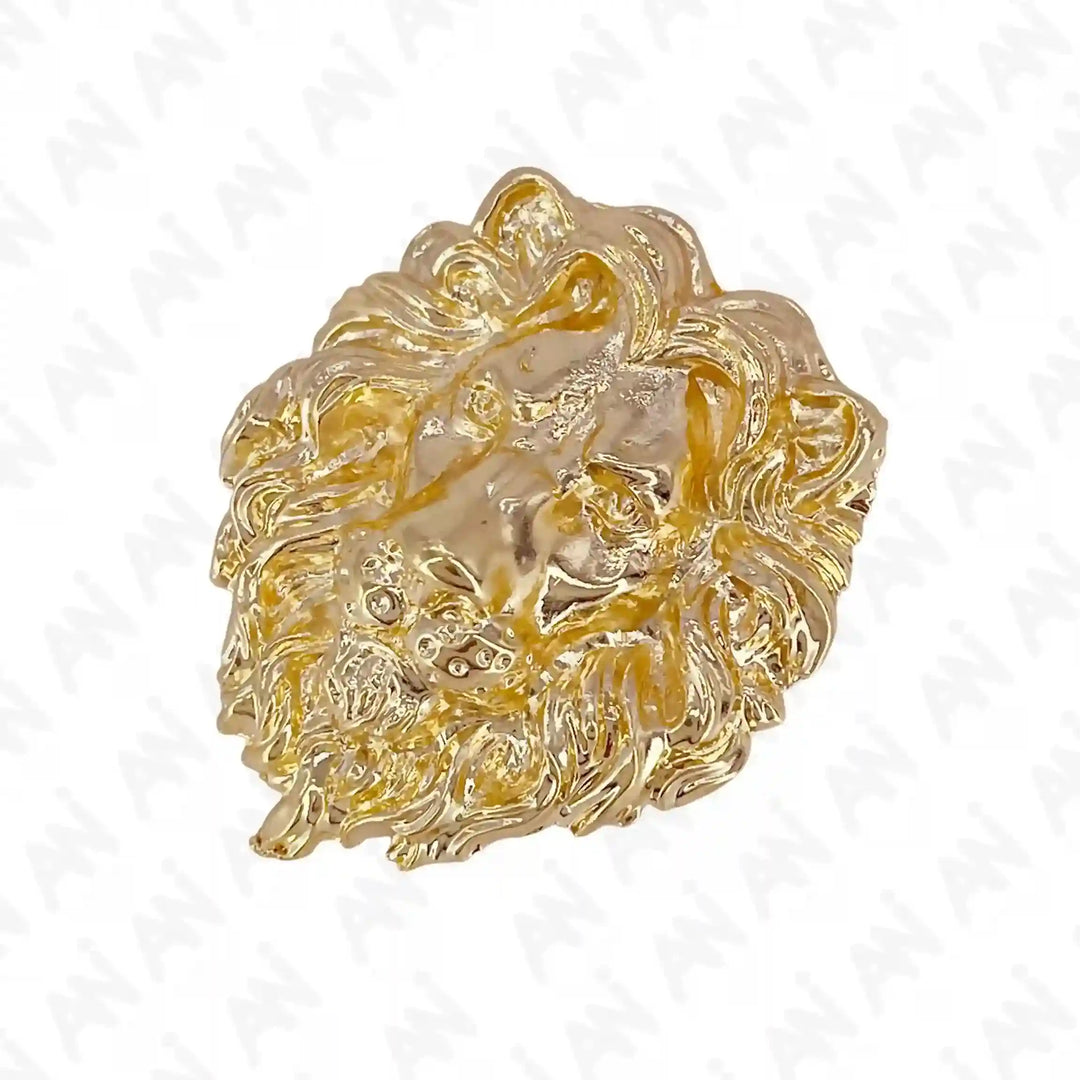 Shiny Gold Lion Metal Brooch