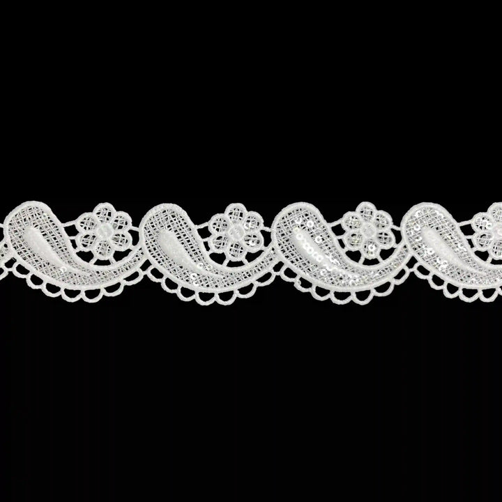 Paisely Floral Sequins Lace | SKU-K-634