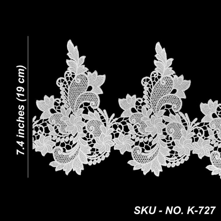 Floral & Leafy Embroidered Lace Border | K-727