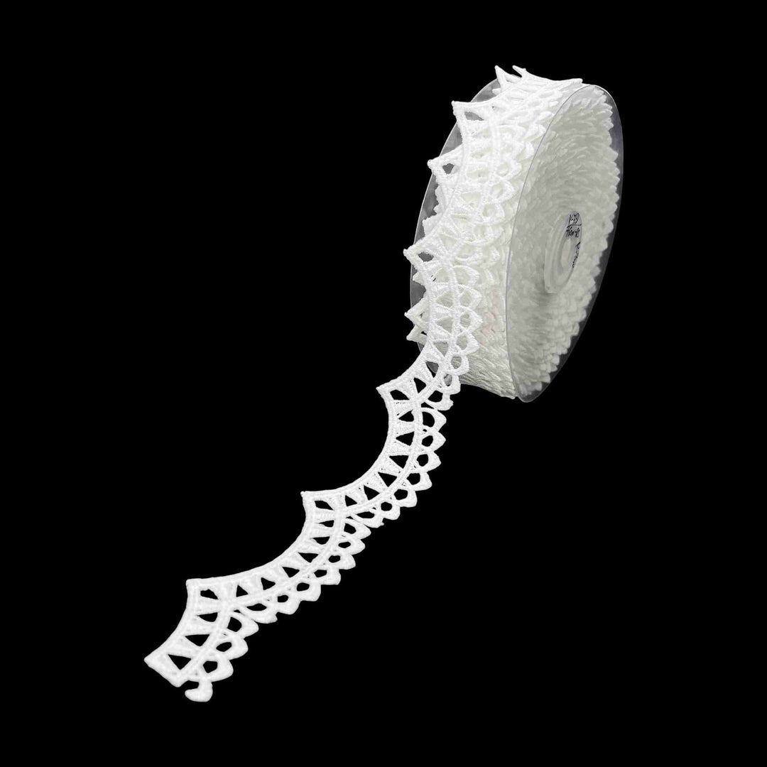 2 Meter | Crown-Edge Geometric Spun Poly Lace | 1.5 Inch | SKU-K3/731