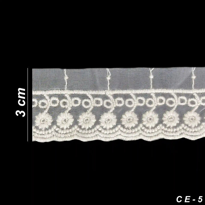 Floral Border Organza Lace | 2 Meters | SKU-CE-5