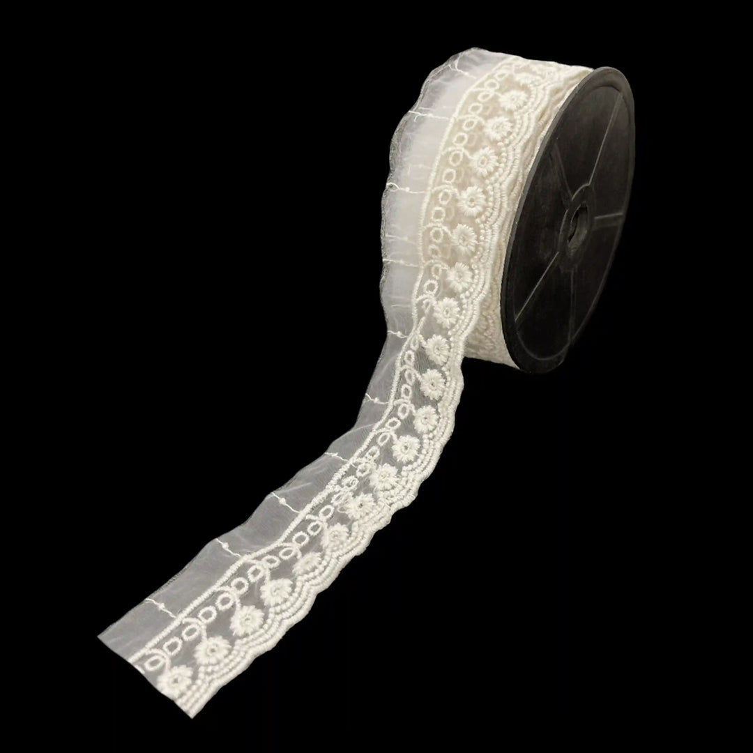 Floral Border Organza Lace | 2 Meters | SKU-CE-5