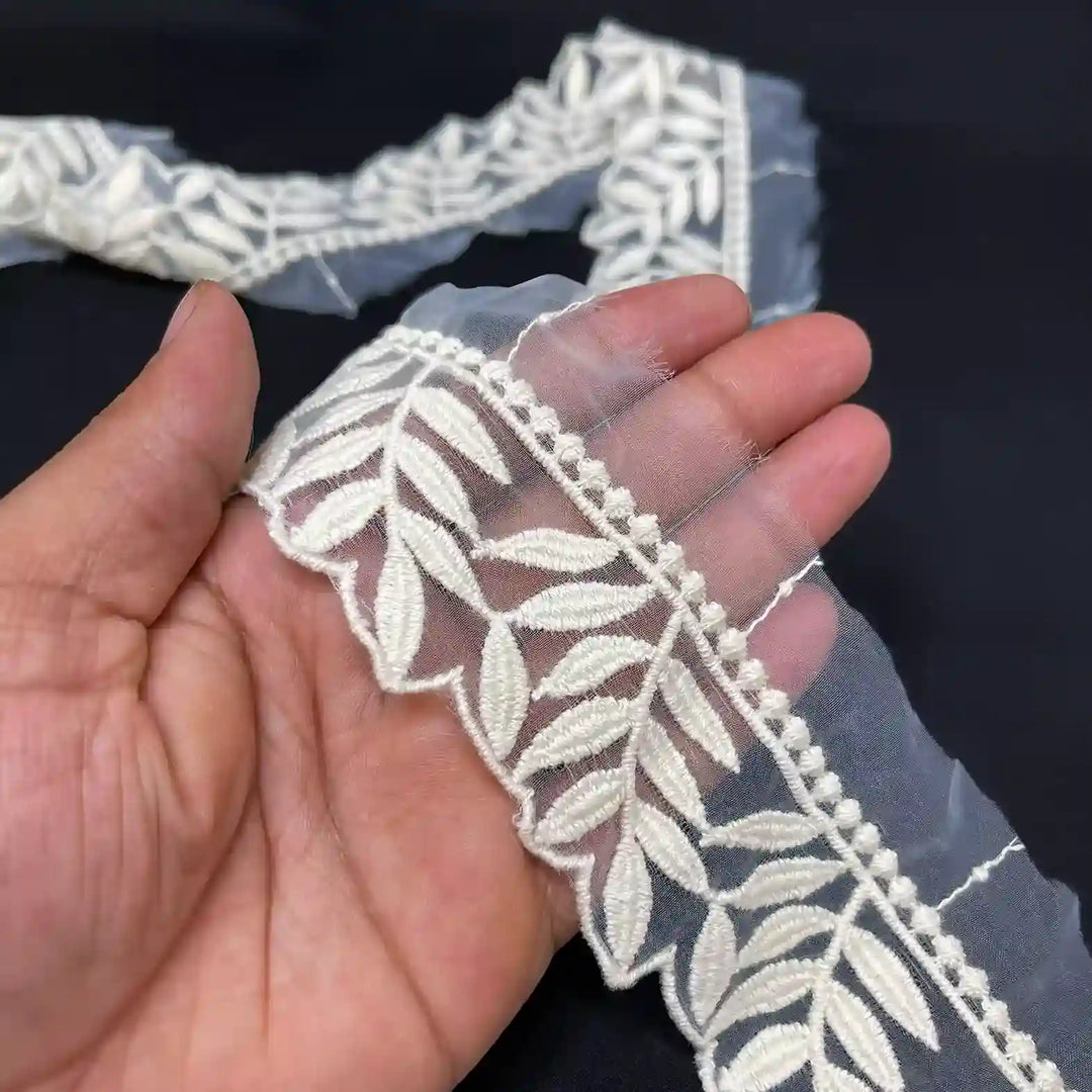 Organza Leafy Style Lace | 2 Meters | SKU-CE-8