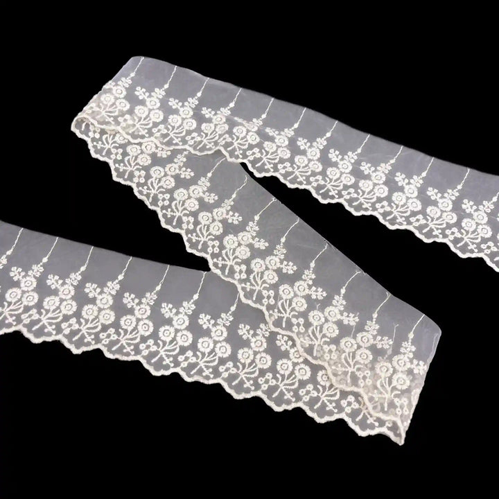 Floral Vine Organza Lace | 2 Meters | SKU-CE-6