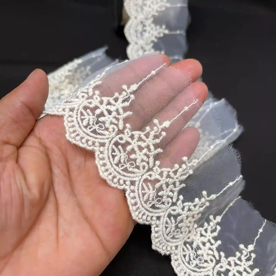 Ornate Medallion Organza Lace | 2 Meters | CE-14