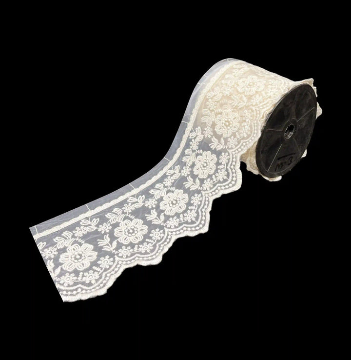 Sheer Organza Embroidered Trim | 2 Meters | CE-16