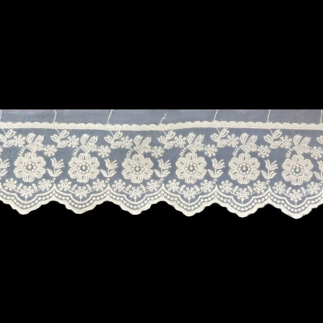 Sheer Organza Embroidered Trim | 2 Meters | CE-16