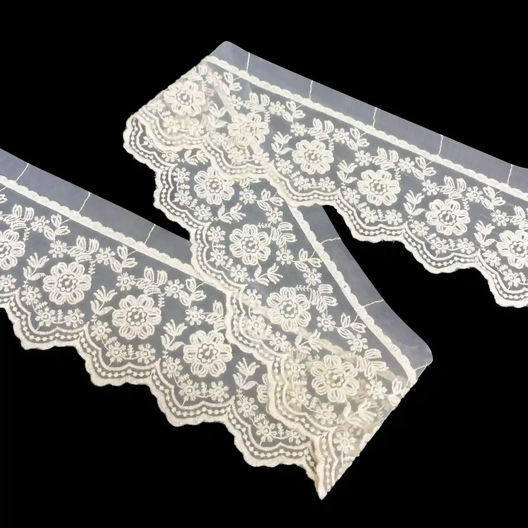 Sheer Organza Embroidered Trim | 2 Meters | CE-16