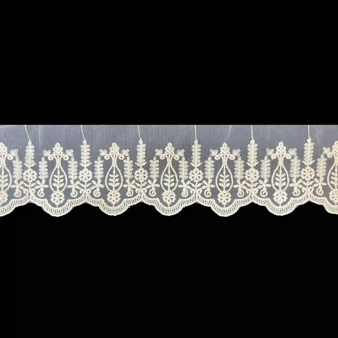 Floral Scallop Net Organza Lace | 2 Meters | CE-12