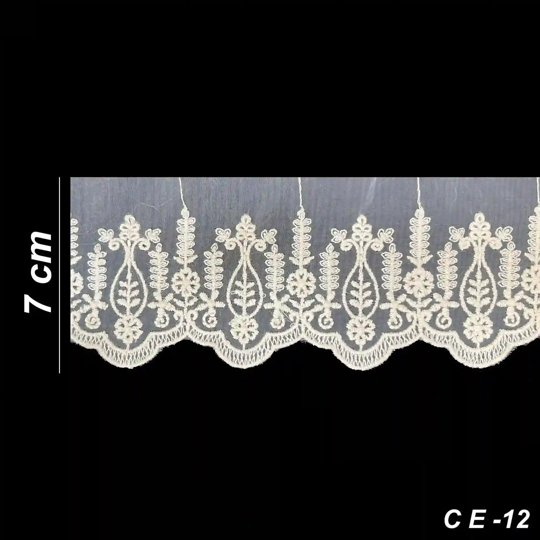 Floral Scallop Net Organza Lace | 2 Meters | CE-12