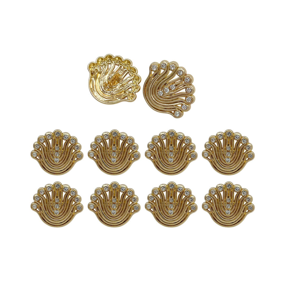 Decorative Fan-Shaped Metal Buttons