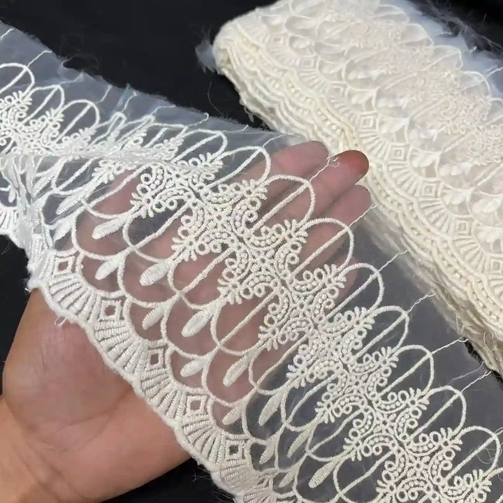 Architectural Arch and Fan Organza Lace | 2 Meters | CE-15