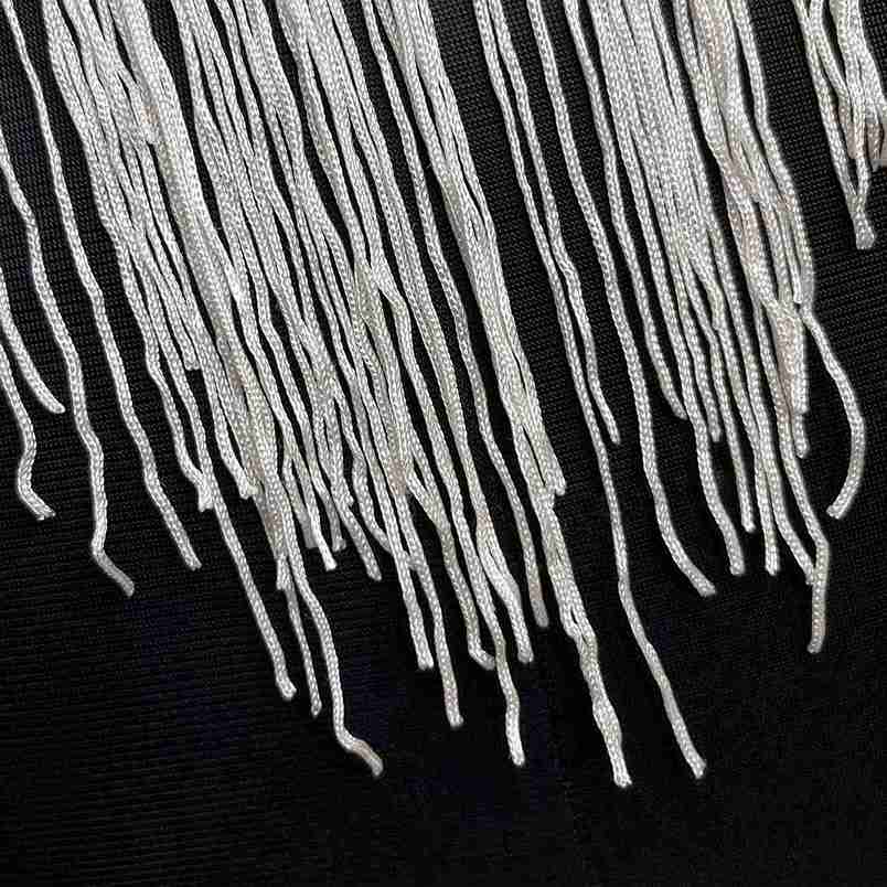 V-Neck Fringe Neckline Lace