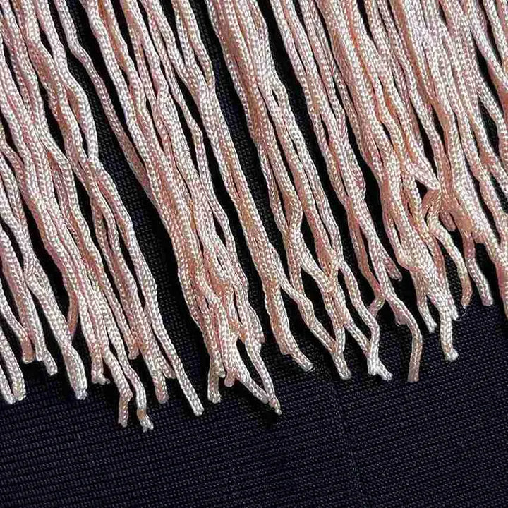 Dusty Pink Fringe Scoop Neckline Patch