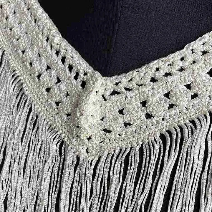 Chevron Fringe Neckline Patch