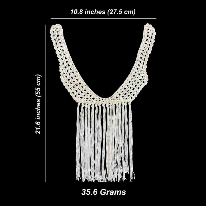 V-Neck Fringe Neckline Lace